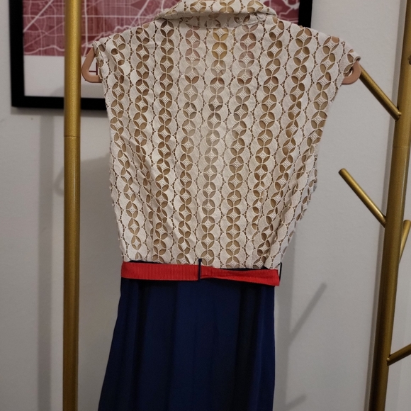 Tracy Reese for Anthropologie Amanda Lace Top Wide Leg Belted Jumpsuit - Picture 6 of 6